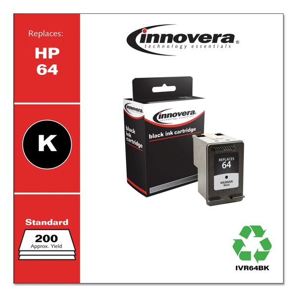 Remanufactured Black Ink, Replacement For 64 N9J90AN, 200 Page-Yield